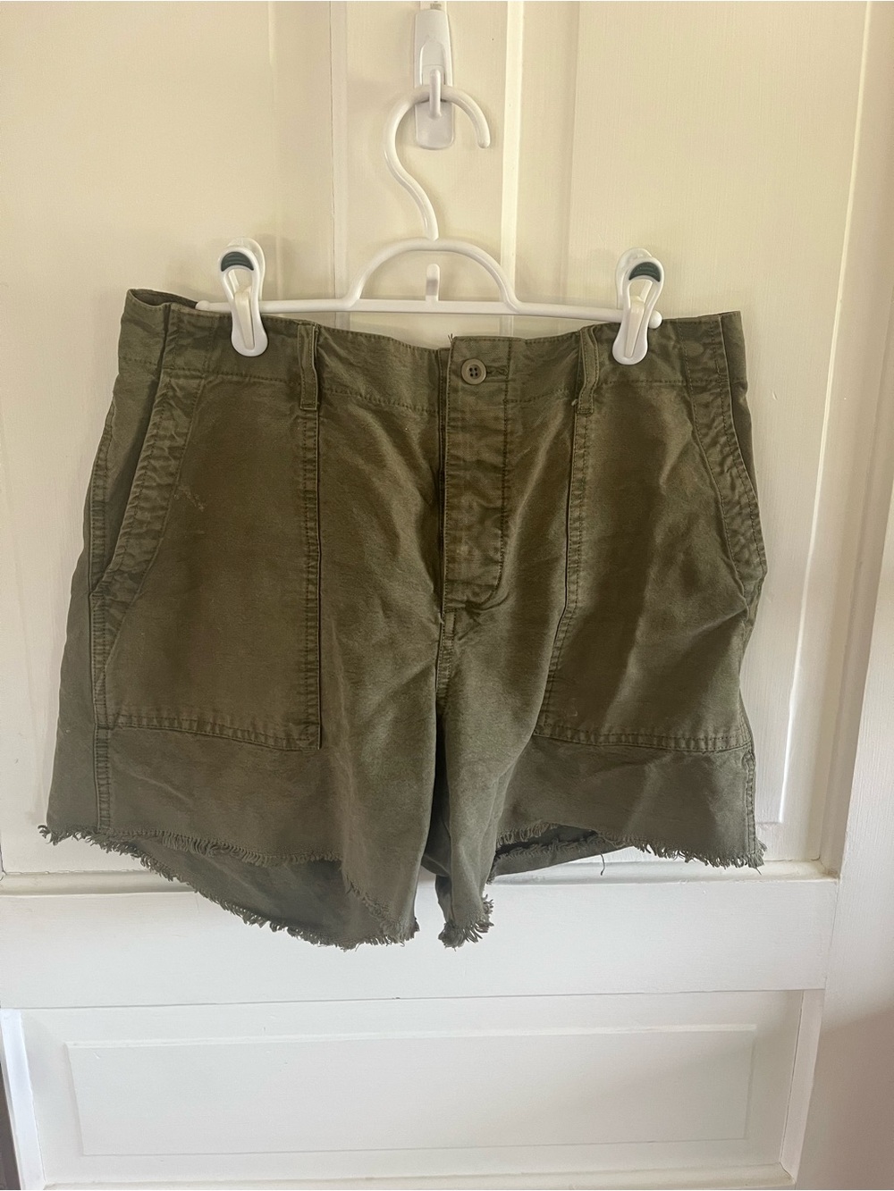 Lucky Brand Olive Utility Shorts with Frayed Hem